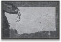 Conquest Maps Push Pin Washington Map Board - With Push Pins to Mark Washington Travels - Handmade in Ohio, USA - Design: Modern Slate