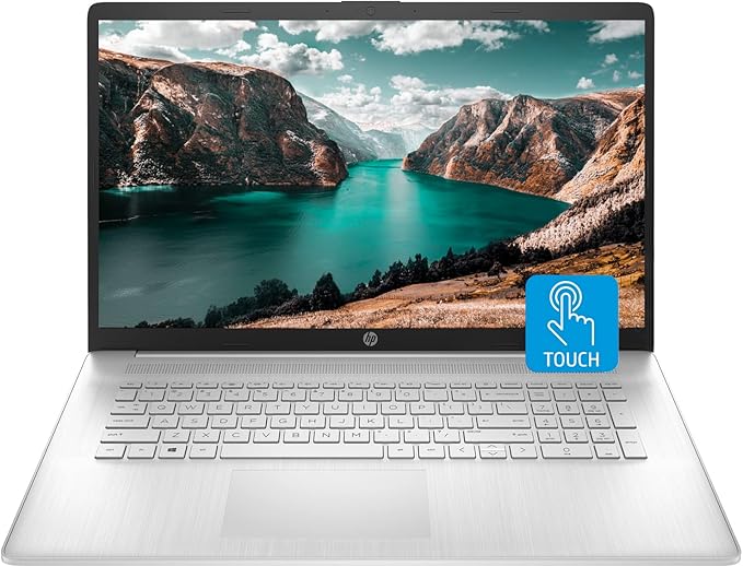 HP 17 Laptop, 17.3" HD+ Touchscreen, Intel Core i7-1255U Processor, 16GB RAM, 512GB SSD, Webcam, HDMI, Wi-Fi, Windows 11 Home, Silver