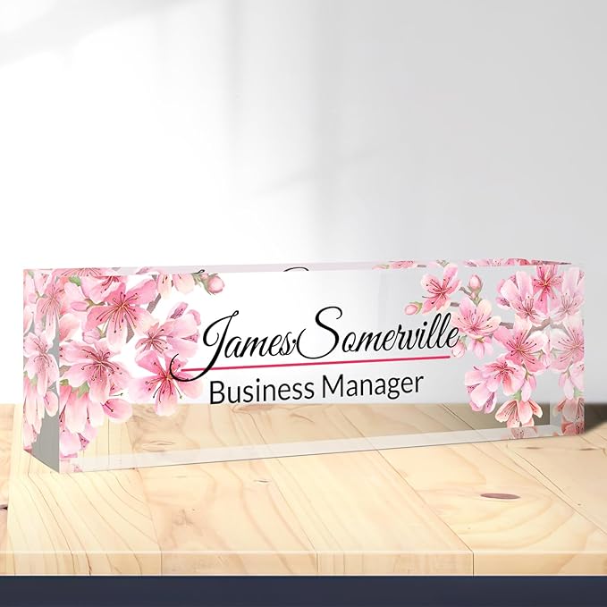 Desk Name Plate Personalized, Custom Name Plate for Desk, Acrylic Desktop Accessories, Office Gift & Decor for Women Men, Teacher Nurse Boss Employee Appreciation Gifts