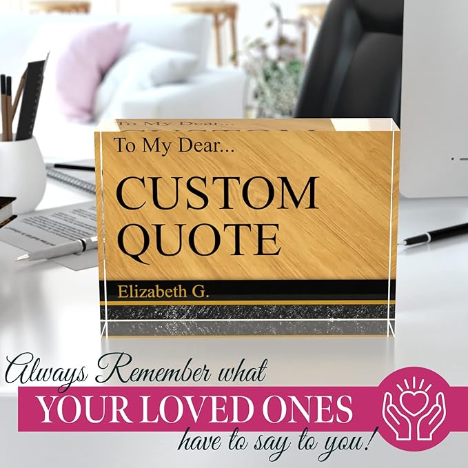 Personalized Gifts, Custom Quote Block Letter Board,Crystal-Clear Acrylic with Gift Box,17 Styles, Holiday and Christmas Gift for Mom, Dad, Girlfriend, Him or Her, Husband, Wife (5"x7, Nolan)