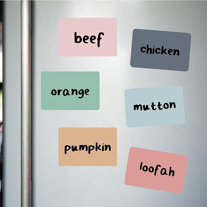 Ctosree 48 Pcs Dry Erase Magnetic Labels 4 x 6 Inch, Dry Erase Magnets Reusable Magnetic Magnets Name Tags Blank Multipurpose Colorful Stickers Strips for Whiteboard Locker School Office(Multicolor)