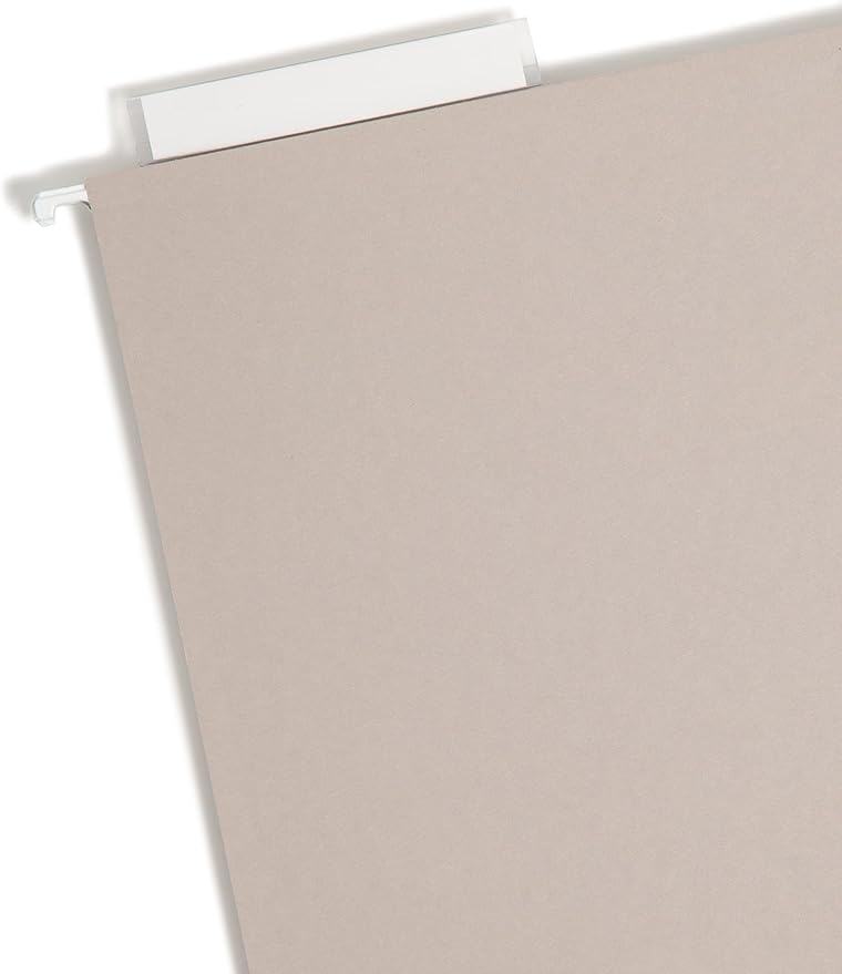 Smead TUFF Extra Capacity Box Bottom Hanging Folder, 3" Expansion, 1/3-Cut Easy Slide Tab, Legal Size, Steel Gray, 18 per Box (64341)
