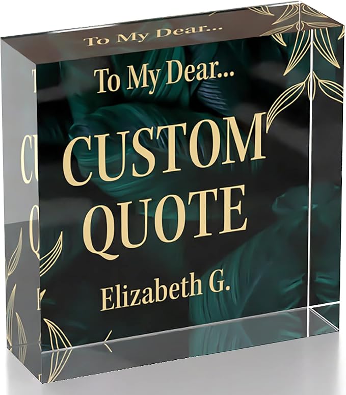 Custom Acrylic Sign Personalized, Custom Desk Name Plate, 18 Styles, (4"x4"), With Gift Box, USA Made by Acryluxe. (Luxurious)