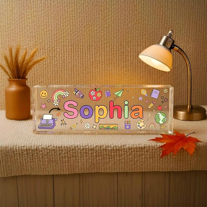 Custom Desk Name Plate, Teacher Name Plate for Desk, Office Decor for Women, Coworkers, Employee (S7)