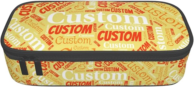 Custom Pencil Case with Name, Personalized Pen Bag Add Your Image Text, Large Storage Students Stationery Pen Box with Zipper Durable Pencil Box for Girls Boys Office School