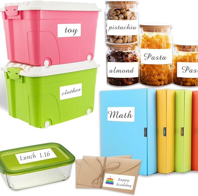 Yeachlaing 2×4 Inch Removable Blank Freezer Labels,Water/Oil/Tear Resistant/Ink Won't Smudge No Residue (105pcs,1 Bag)