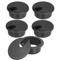 1-1/2" Black Desk Grommet, JTemgle Plastic Cable Hole Cover Computer Table Cord Wire Organizer Caps Desktop Cord Management for Home Office TV Stands Tabletops, 5 Pieces