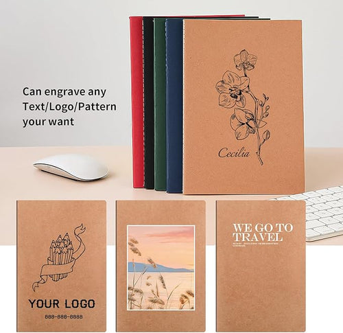 50 Pack Custom Notebooks Bulk - Wholesale Personalized Notebooks with Logo Text & Image, A5 Lined Journals for Promotional Events, Large Corporate Gifts