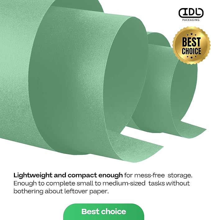 Christmas Green Kraft Paper Roll 12" x 1200" (100 ft) with Cutter - USA-Made Wrapping Paper for Packing, Moving, Shipping & Crafts/Arts - 100% Recyclable Natural Craft Material by IDL Packaging
