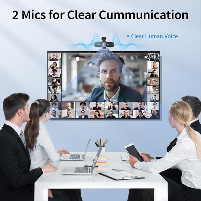 EMEET NOVA 4K Webcam for PC - Ultra 4K HD, PDAF Autofocus, Dual Noise-Cancelling Mics, 73° FOV, Auto Light Correction, USB-A, Privacy Cover, Ideal for High-End Business Meetings&Live Streaming