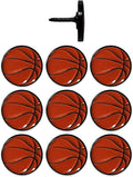 Basketball Push Pins, for Cork Board, Maps, or Lapel Pin Use, Designed in The USA, Basketball Pins, Set of 10