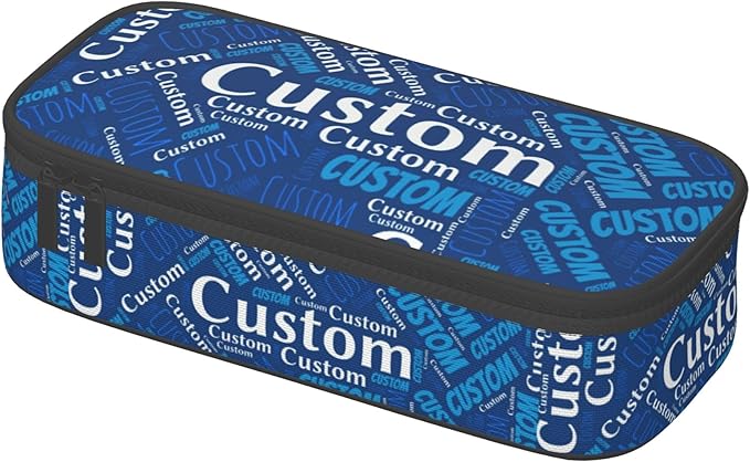 Custom Pencil Case with Name, Personalized Pen Bag Add Your Image Text, Large Storage Students Stationery Pen Box with Zipper Durable Pencil Box for Girls Boys Office School