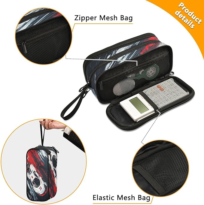 Racing Car Truck Pencil Case Box Boys Girls Large Pencil Pouch with Zipper Compartments Big Capacity Stationery Pen Bag Organizer for Kids Teens Adults School