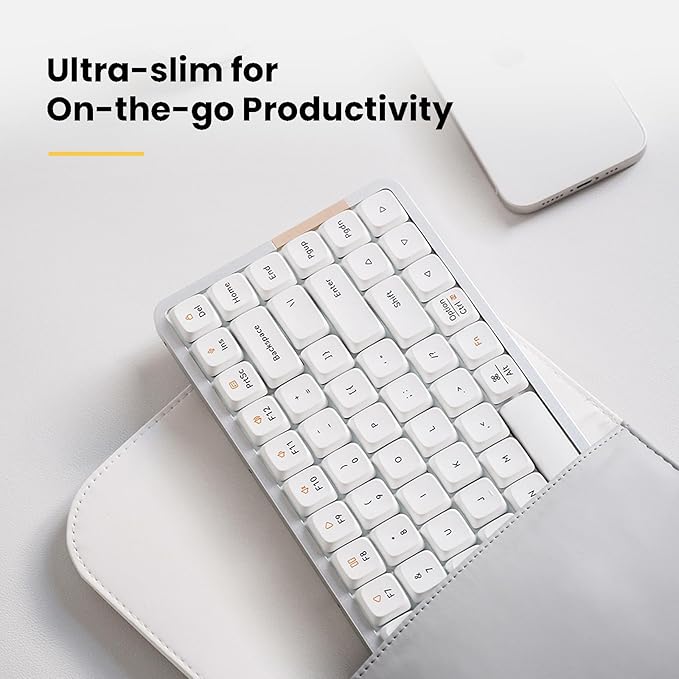 LOFREE Flow84 Low Profile Mechanical Keyboard, 75 Percent Rechargeable Wireless Keyboards with Bluetooth and Wired Connection for Windows, Mac OS/Black Phantom Tactile Switches