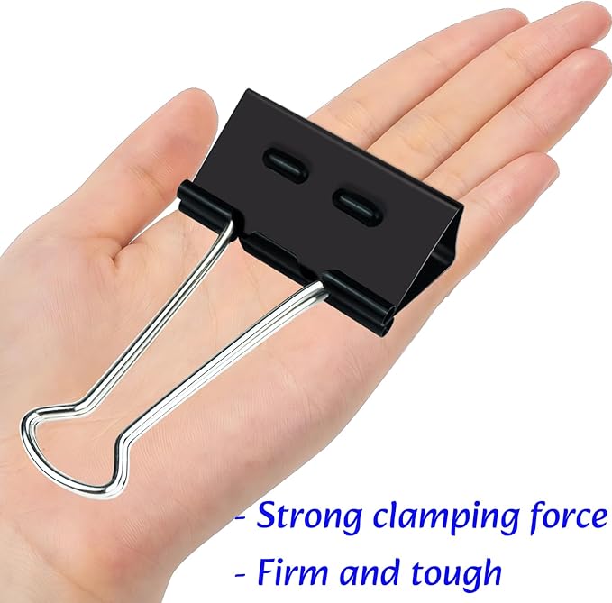 2 Inch Binder Clips(12 Pack), Upgrade Support Points Binder Clips Extra Large Paper Clamps for Office and Home Supplies