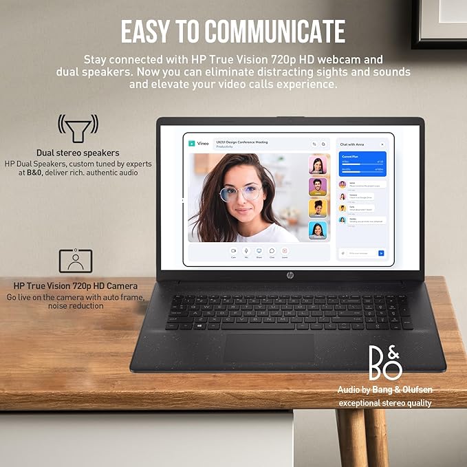 HP 17 Inch Laptop Computer, 17.3" FHD+ IPS Business Laptop, Intel 10-Core i5 Processor, 64GB RAM 2TB SSD, Windows 11 Pro, Backlit Keyboard, 10-Key Numeric Keypad, HDMI, USB-C, Wi-Fi, Silver