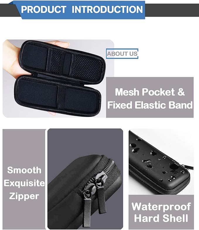 Slim Pencil Case for Adults, Travellers, Insulin Travel, Small Pencil Case Hard Shell, Simple Thin Waterproof Pen Case Organizer Box for Stylus Touch Pen, Art Pen Pencil, Headphones