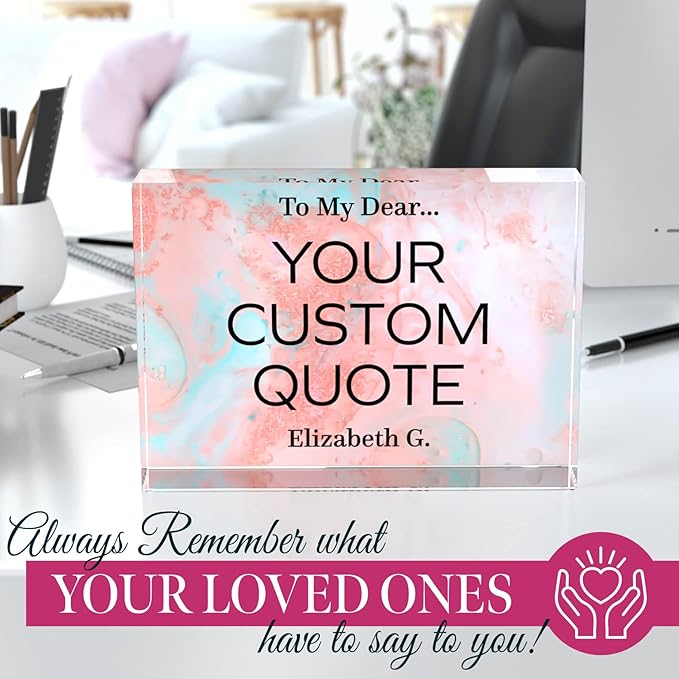 Personalized Gifts, Custom Quote Block Letter Board,Crystal-Clear Acrylic With Gift Box,17 Styles, Holiday and Christmas Gift for Mom, Dad, Girlfriend, Him or Her, Husband, Wife (5"x7, Stella)