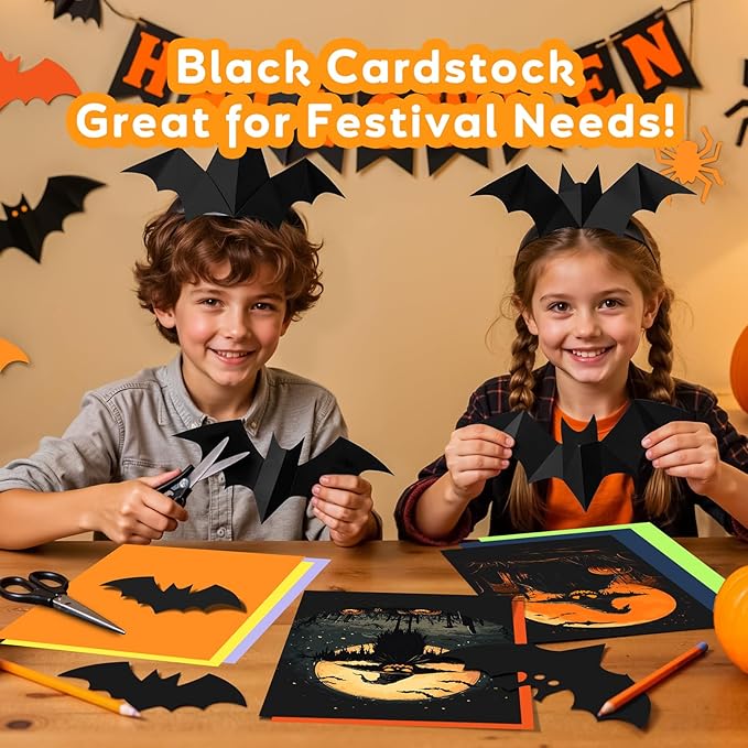 120 Sheets Black Cardstock 8.5 x 11 Construction Paper, 200GSM Card Stock Black Paper Cardstock for Invitations, Art, Drawing, Menus, DIY Cards, Tags, Cards Making, Craft, Certificate, Office Printing