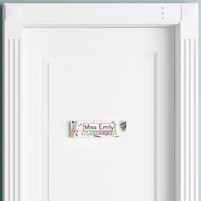 Artblox Office Personalized Name Plate for Desk with Business Card Holder On Clear Acrylic Glass School Teacher Design Custom Desk Name Plate with Your Name and Credentials Customized Gift