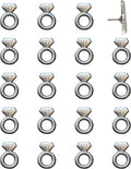 Engagement Ring Push Pins - Silver Diamond Ring Map Pins for Cork Boards, Maps, or Lapel Use - Designed in USA - Set of 20