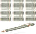 ENOMY 50 Pcs Bulk Personalized Custom Pens with Stylus Ballpoint Pens Customized with Text Logo Name Best Gift for College Business Promotion Wedding Birthday Christmas (MLDGreen)
