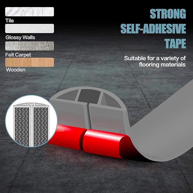 Floor Cord Cover Self Adhesive Cord Hider,3.3FT Cable Management, Extension Strip Protector for Wires, Prevent Cable Trips for Offices, Gyms, Exhibitions Cavity:0.51"(W) x 0.3"(H) Gray