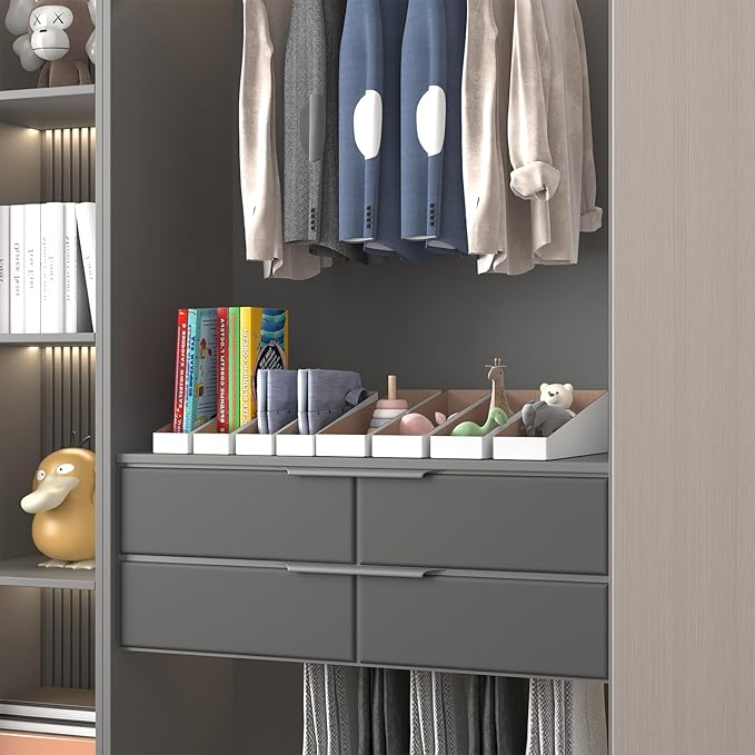 ZBEIVAN Cardboard Storage Bins Boxes 35 Packs 12x3x4.5 Inches, Easy Assembly Pantry Organizer Bins for Shelf, White