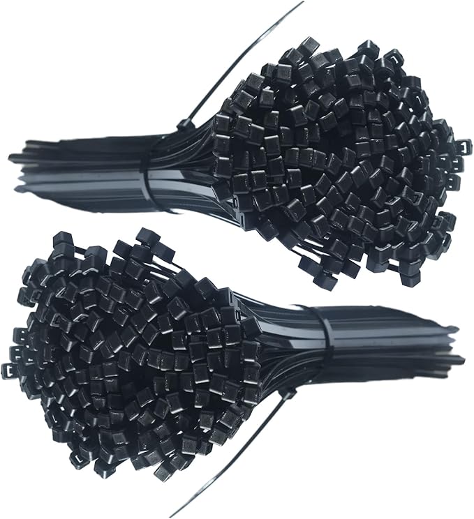 600 Pcs 8 Inch Cable Zip Tie, ORWUDIZ Multifunctional Tie, Nylon 66 Material, Tensile Strength 50 Lbs, Black, Cable Binding Classification, Suitable for Industrial, Outdoor, Home, Office Use