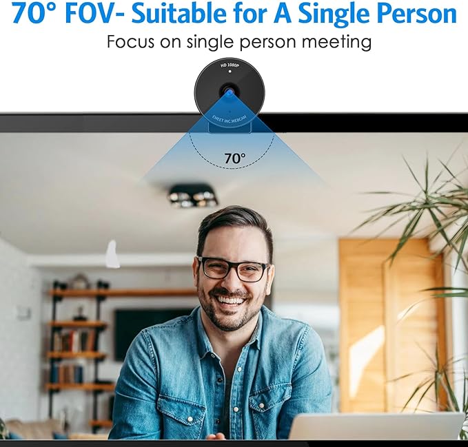 EMEET C950 1080P Webcam - USB Webcam with Microphone & Physical Privacy Cover, Noise-Canceling Mic, Auto Light Correction, Fixed Focus, Ultra Web Cam w/ 70°View for Meeting/Online Classes/Zoom/YouTube