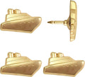 Cruise Ship Push Pins - Gold Metal Cruise Ship Pins - for Cork Board, Maps, or Lapel Pin Use - Designed in USA - Set of 4