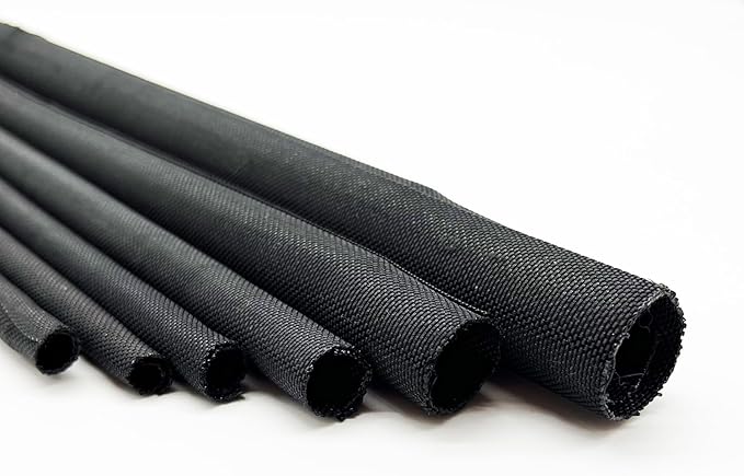 Split Mesh Cord Sleeve Loom Tubing Cable Cover Braided Cable Management Auto Protective Wire Harness Wrap Self Wrapping Woven 3/4"-16ft