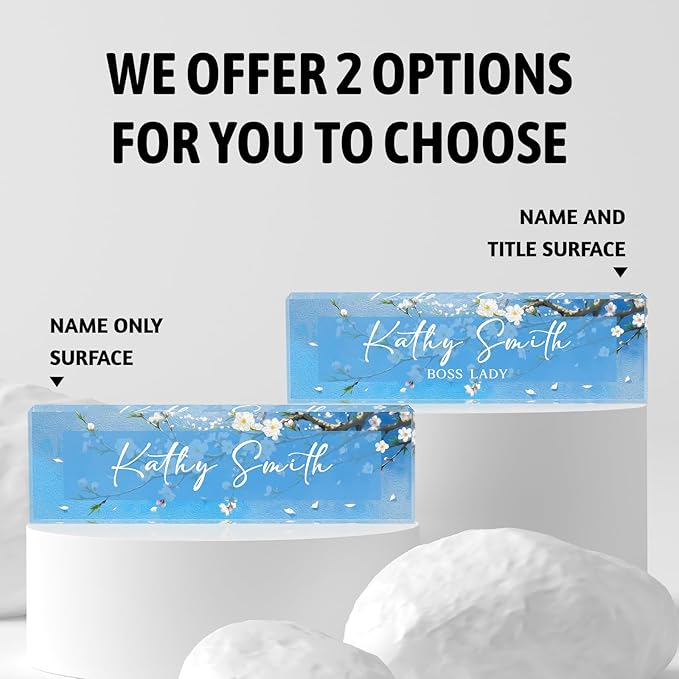 Custom Name Plate for Desk | Personalized Desk Name Plate | Personalized Boss Employee Appreciation Gifts | Acrylic Name Plate Office Desk Accessories