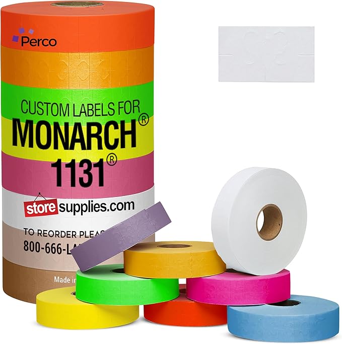 Custom Price and Date Labels for Monarch 1131 Guns - Choose Color, Font and Imprint - 3 Sleeves, 60,000 Labels