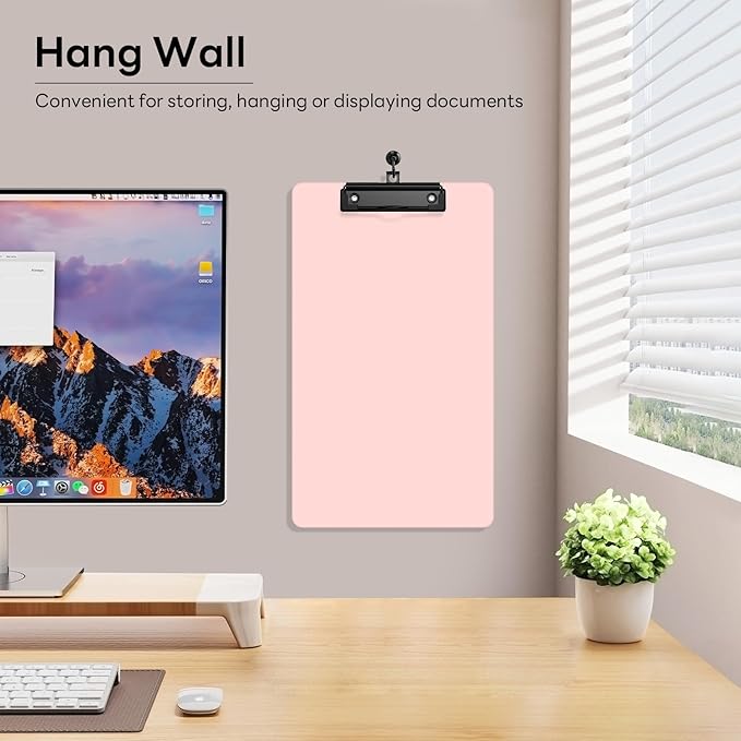Zoenley Legal Size Clipboard Set of 6, Pink 8.5 x 14 Clip Board for Lawyer, Nurse, Business, with Low Profile Black Clip, Office & School Supplies