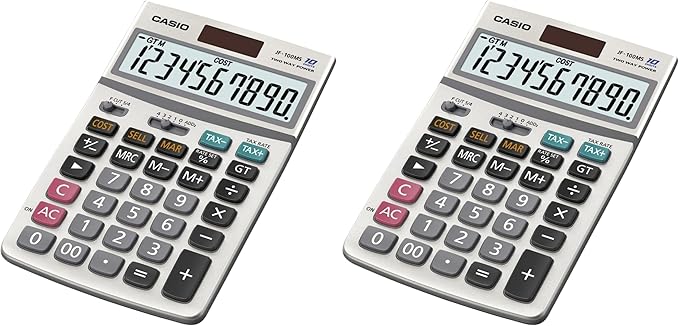 Casio Inc. JF-100BM Standard Function Calculator,Multicolor (Pack of 2)