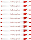 SyPen Personalized Pens With your Custom Logo or Text-500 Pack Bulk-for Businesses, Parties, and Events, Custom Printed Slim Ballpoint Click Pens, Red Trim Color, Black Ink
