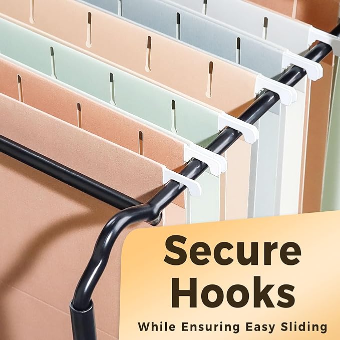 SUNEE Hanging File Folders, Pastel Colors - 75 Pack, Colored File Folders Letter Size with 1/5-Cut Tabs, Ideal for Organizing Home and Office Documents