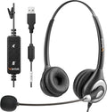 Wantek Corded USB Headset with Microphone Noise Cancelling & in-line Controls, Computer Headphones for Laptop PC Skype Zoom Webinar Classroom Home Office Business, Clear Chat, Ultra Comfort(UC602)