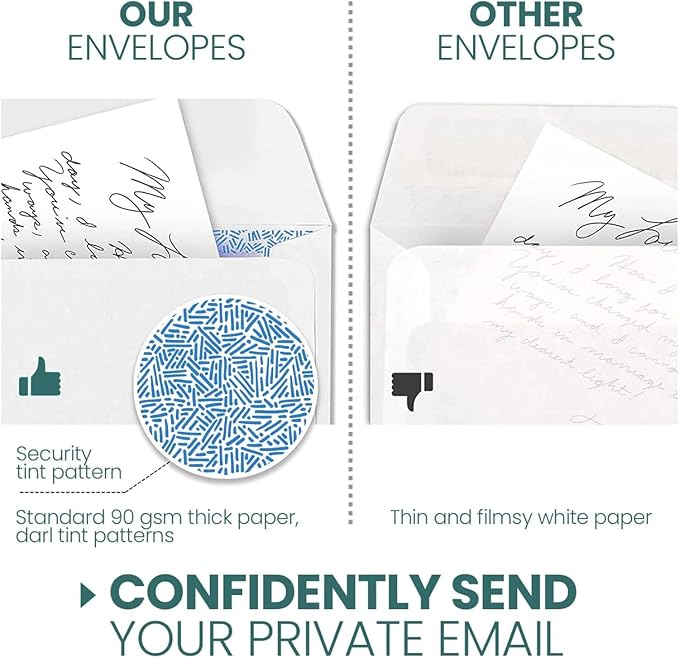 500 pack #10 Single Window Custom Printed Envelopes - Self Seal Security Envelopes, Flip and Stick Closure, Text and Logo Customization, White Security Tinted 24lb Paper - 4 1/8 x 9 1/2 Inches