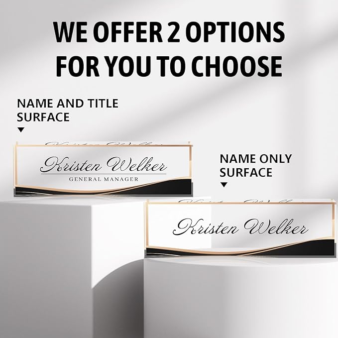 Acrylic Personalized Name Plate - Desk Decor for Women & Men, Office Gifts for Boss, Manager, Teacher, Nurse