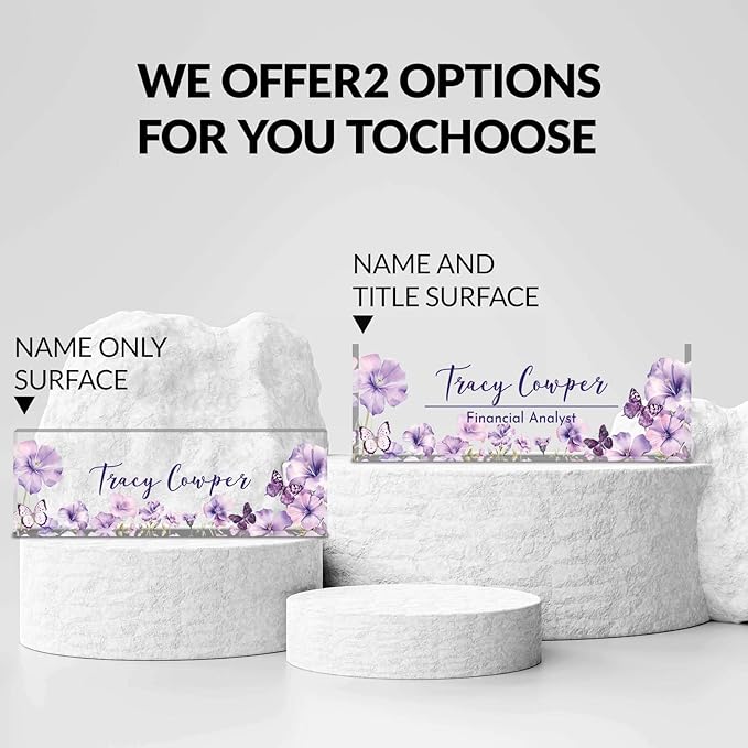 Desk Name Plate Personalized, Custom Name Plate for Desk, Acrylic Desktop Accessories, Office Gift & Decor for Women Men, Teacher Nurse Boss Employee Appreciation Gifts