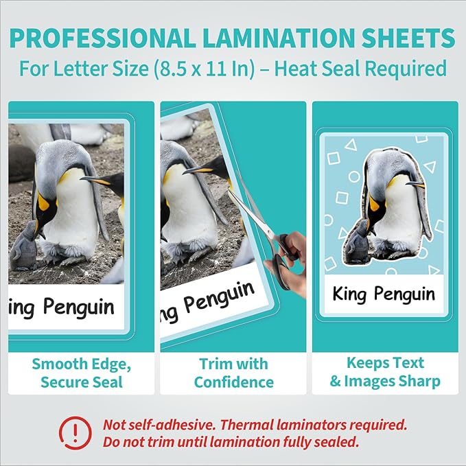 Binditek 50 Pack 5 Mil Thermal Laminating Pouches, 9x11.5 Inches Laminating Sheets, for Letter Size, Ultra Clear, Glossy, Hold 8.5x11 Inches, Heat Seal, School Office Supplies