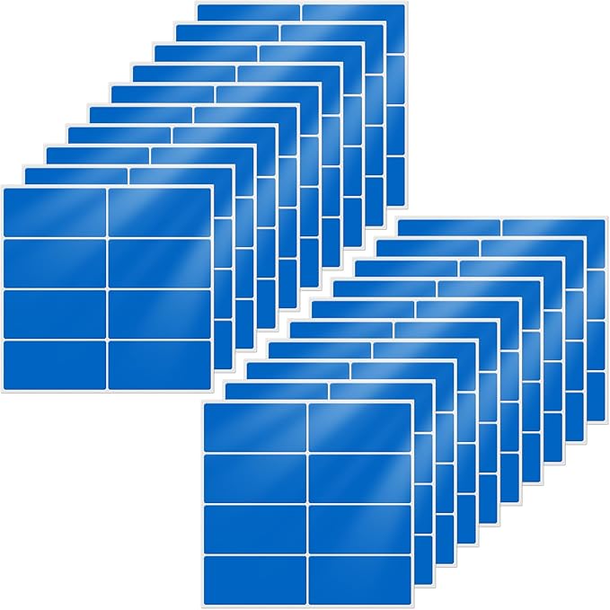 FINDAT Rectangle Label Stickers 1.57×0.75 Inch Vinyl Removable Blue Sticker Waterproof Writable File Folder Moving Labels for Boxes Home Office Labeling 160 PCS
