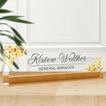 Custom Desk Name Plate Personalized, Acrylic Name Plates for Desk, Office Decor Personalized Gifts for Teacher Coworkers Boss Nurse (Golden Autumn)
