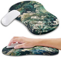 Ergonomic Mouse Pad Wrist Support with Memory Foam Massage Bulge, Carpal Tunnel Pain Relief Mousepad Wrist Rest for Mouse(12x8 inch, Sea Wave)