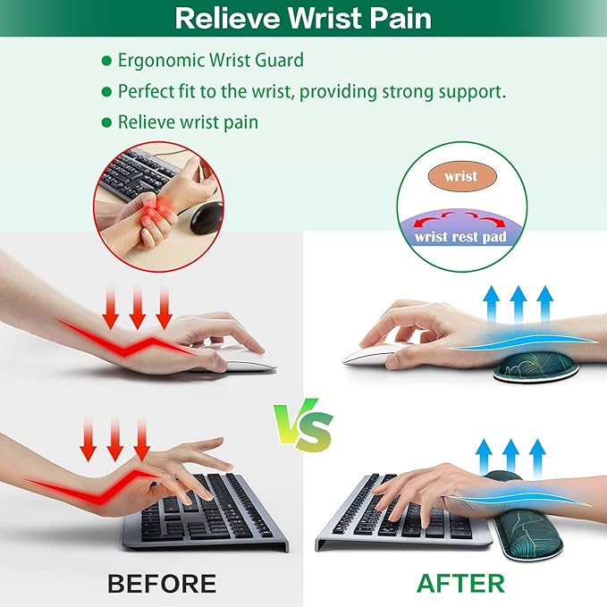 Desk Mat, Large Gaming Mouse Pad with Wrist Rest, 4in1 XXL Mousepad+Keyboard Wrist Rest+Mouse Pad Wrist Support+Cup Coaster Set Ergonomic for Computer Desk Accessories Decor Home Office Table Women