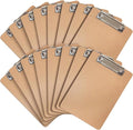 Uzant Mini Clipboards, 16 Pack 6" x 9" Small Clipboards Bulk, Wooden Memo Mini Clip Boards with Low Profile Clip, Hanging Loop for Office Home Classroom Supplies