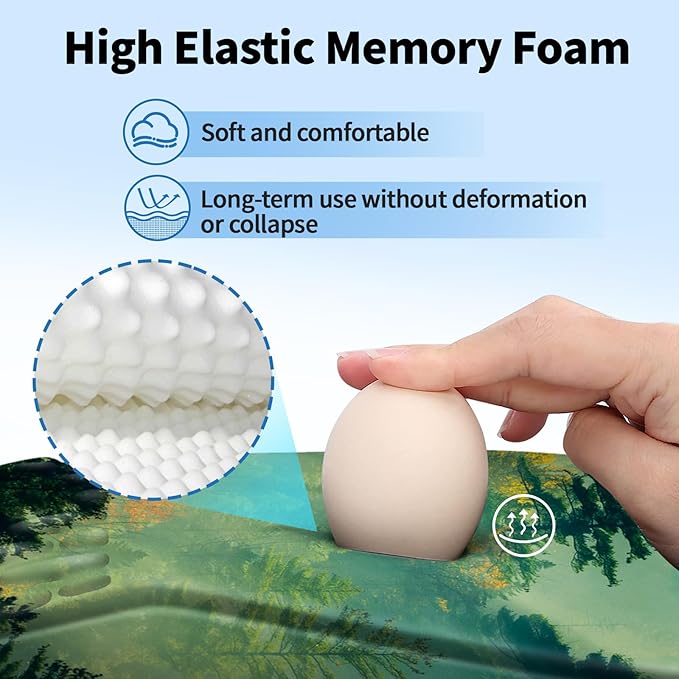 YIWEI Ergonomic Mouse Pad with Wrist Rest - Comfortable Office Mousepad with Memory Foam Wrist Support for Carpal Tunnel Relief, Mouse Pads with Non-Slip Base for Gaming and Home (Forest)