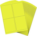 JAM PAPER Shipping Address Labels - 4 x 5 - Quarter Page/Extra Large - Neon Yellow - 120/Pack
